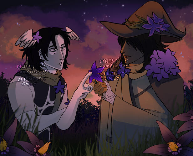 Two half body base + background for lapisdoesartz on Twitter/X